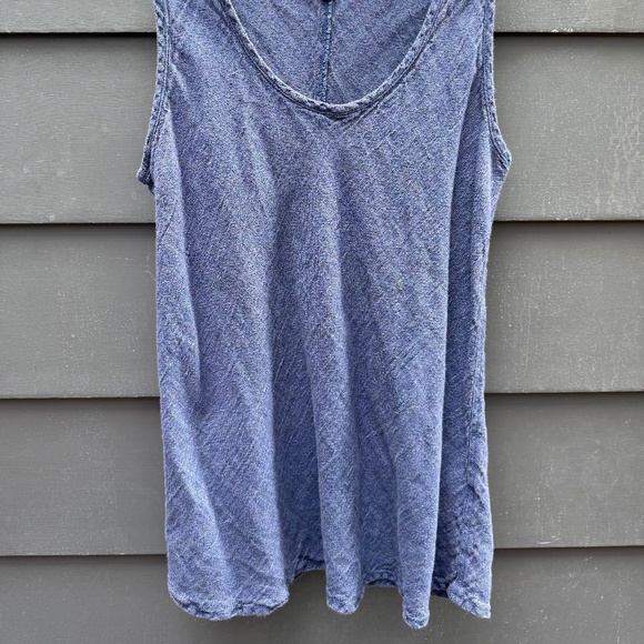 FLAX  Women's Linen Indigo Tank Top L - Picture 2 of 5